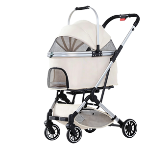 Poussette multifonctionnelle pour animaux de compagnie, détachable, avec panier amovible, légère, pliable, 4 roues, pour les voyages et le camping - Product Image 3