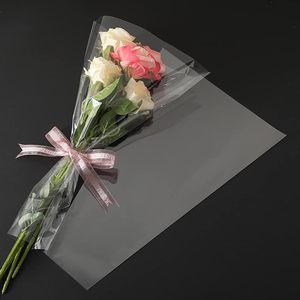 Transparent OPP Plastic Flower Bouquet Sleeve <b>Cellophane</b> Wrapping <b>Bag</b> 13x17inch 0.03mm Thickness for <b>Gift</b> Printing Shopping - Product Image 5