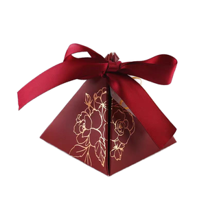 Best Seller Triangular Gold Foil Print Paperboard Packaging Box Candy Snack <strong>Chocolate</strong> Favors Christmas <strong>Halloween</strong> Wedding Party - Product Image 1