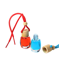 Flacon diffuseur de parfum pour voiture en verre carré transparent de 5 ml, 8 ml, 10 ml avec pulvérisateur à pompe et bouchon en bois pour parfum