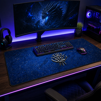 Tapis de souris RGB Quanbao avec LED, chargement USB, grand tapis de souris avec logo pour bureau, tapis de souris sans fil