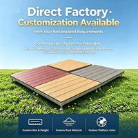 Système de terrasse modulaire surélevée WPC à emboîtement, terrasse extérieure co-extrudée avec quille en acier inoxydable et pieds de support réglables
