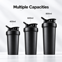Bouteille de shaker à protéines en plastique avec logo personnalisé, boule de mélange intégrée, anti-fuite, pour la salle de sport, la remise en forme et les sports