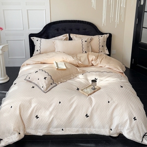 Juego de Cuatro Piezas de Algodón Puro de Fibra Larga, Tejido de Punto, Color Sólido, para Uso Hospitalario, Doméstico y Hotelero, 600 Hilos, Antiestático, Nuevo Estilo - Product Image 4