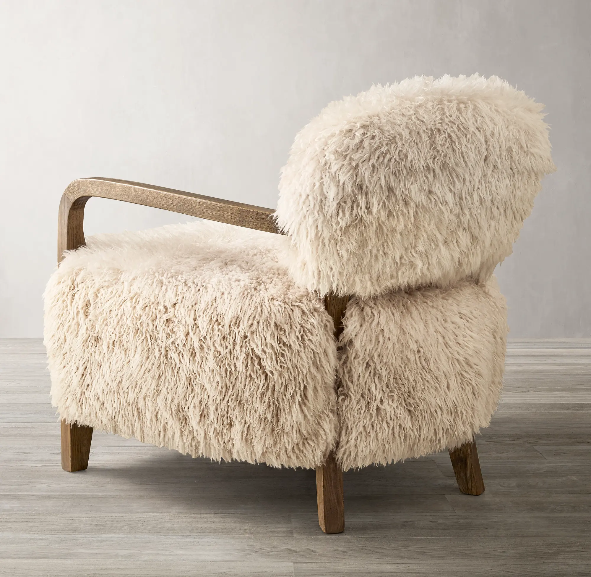 Sassanid OEM Contemporary luxury living Room Chair Modern American Yeti Sheepskin Armchair