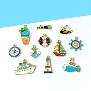 Serie <span class=keywords><strong>de</strong></span> Múltiples Organismos <span class=keywords><strong>Marinos</strong></span>: Tortuga, Ballena, Velero, Faro - Colgante DIY <span class=keywords><strong>de</strong></span> Aleación con Esmalte por Goteo, Amuleto Decorativo para Llavero - Product Image 3