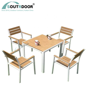 فاخر حديث بني حديقة بولي لتناول الطعام في الهواء الطلق الألومنيوم أثاث الفناء مستودع تخليص الصديقات - Product Image 1