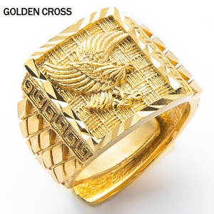 Punk Rock Eagle Men's <strong>Ring</strong> Luxury Gold Plated Wedding <strong>Rings</strong> Jewelry <strong>Resizeable</strong> to 7-11 Finger Never Fade <strong>Rings</strong> - Product Image 2