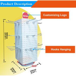 Support de panneau perforé 4 côtés personnalisé support rotatif de dessus de table support de fer <span class=keywords><strong>autocollant</strong></span> <span class=keywords><strong>crochet</strong></span> affichage Spinner - Product Image 3