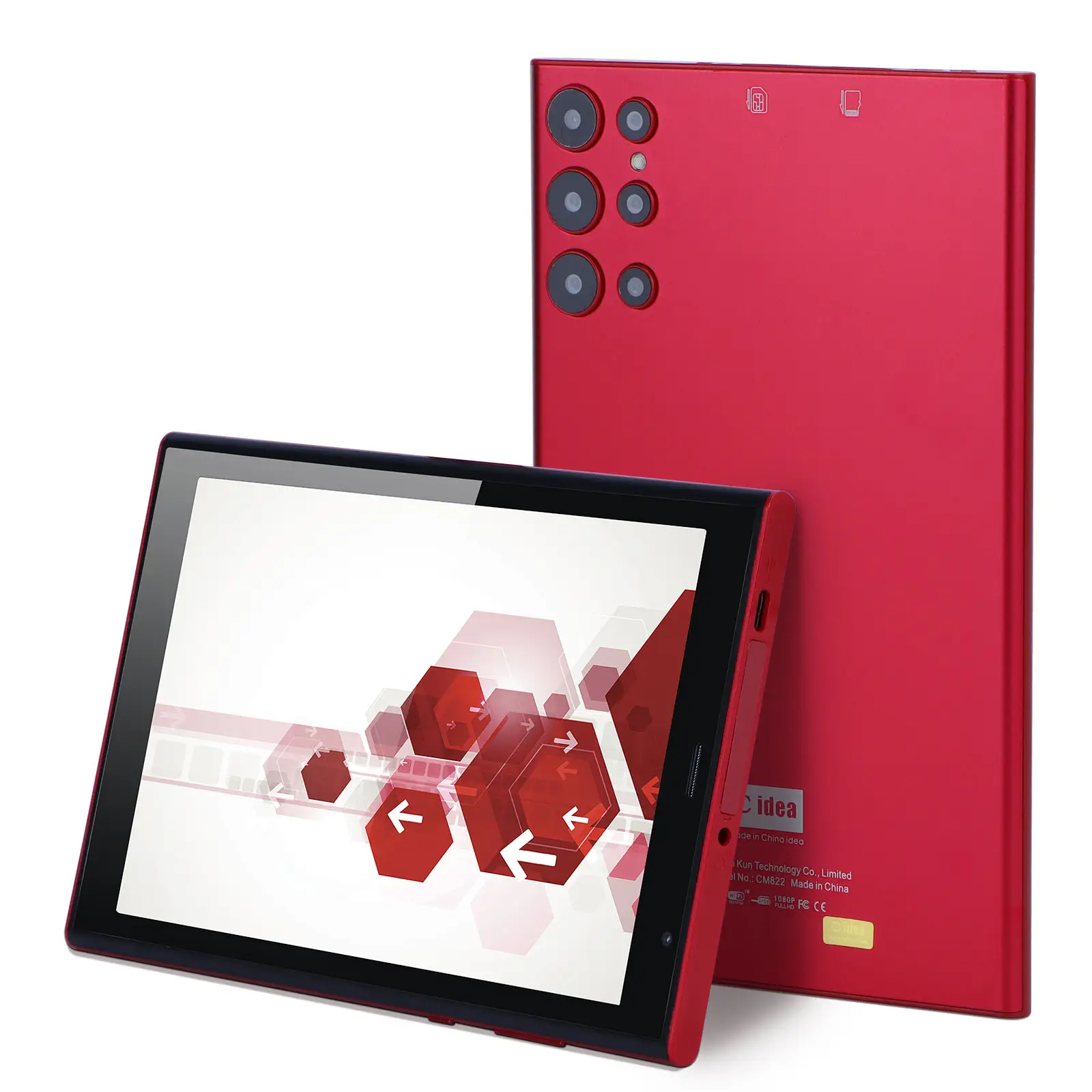 C idea ODM Quad Core 8000mAh 5MP+ 8MP for Student Adult Tablet Red 8 inch Android 12 Educational Tablet Red