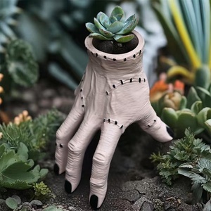 Yasdon hecho a <span class=keywords><strong>mano</strong></span> adorno de jardín de Halloween maceta de plástico transfronteriza maceta suculenta Horror planta de Palma Photo Booth Props - Product Image 2