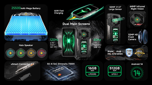 โทรศัพท์แอนดรอยด์14นิ้วรุ่น ulefone 5G มองเห็นในเวลากลางคืนเกราะเกราะมือถือ33 <span class=keywords><strong>Pro</strong></span> <span class=keywords><strong>16</strong></span> + 512GB - Product Image 4