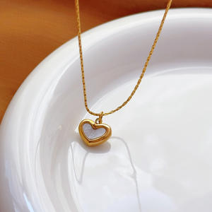 रोमांटिक गहने सेट 18k सोना-प्लेटेड स्टेनलेस स्टील तेल कई रंगों के दिल के हार के गहने - Product Image 4