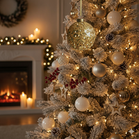 Ornement de Noël personnalisé en verre à suspendre, boule de Noël de luxe entièrement recouverte de paillettes, décoration de fête moderne scintillante couleur or champagne