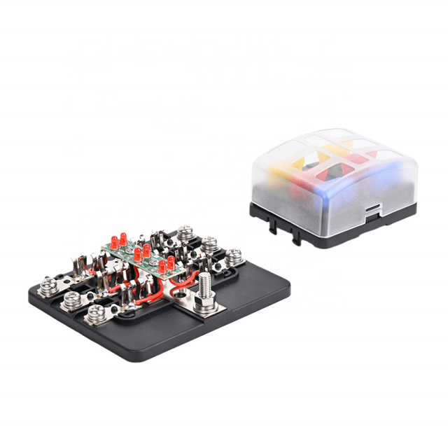 12 Gang Fuse Holder Box With Negative Bus Bar and LED Light Indication for Caravan Pickup Snowmobile Custom Electrical Setup