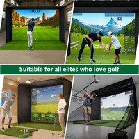 Enceinte de pratique de golf portable pour la maison, en filet, rétractable, avec écran de projection, gain de place, simulateur de golf