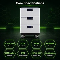 Modul Baterai Lithium-ion Tumpuk Vertikal 40kWh untuk Daya UPS Stasiun Basis Telekomunikasi dan Pusat Data