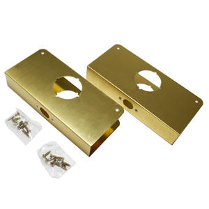 Renfort de serrure de protection de porte en acier inoxydable à trou unique, en laiton poli - Product Image 4