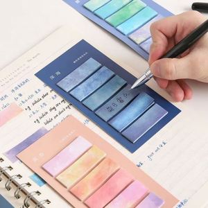 Colorful Gradient Morandi Sticky Notes <b>Memo</b> <b>Pads</b> Cute Self-Adhesive Loose Leaf Paper PET School Office Stationery Page Marker - Product Image 4