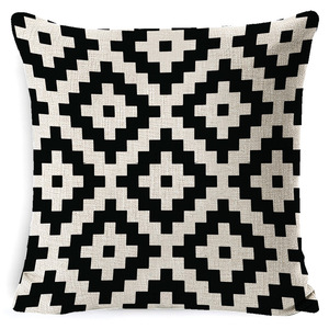 Geometric Linen Throw <b>Pillows</b> Square 18x18 Inches Decorative Cushions For <b>Sofa</b> Car Office Bedroom - Product Image 3
