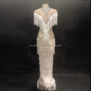 Novance-<span class=keywords><strong>Vestidos</strong></span> <span class=keywords><strong>de</strong></span> Noche brillantes para mujer, <span class=keywords><strong>vestidos</strong></span> <span class=keywords><strong>de</strong></span> lujo con borlas y diamantes <span class=keywords><strong>de</strong></span> imitación, ceñidos al cuerpo, a la moda, para cóctel, Y1044 - Product Image 1