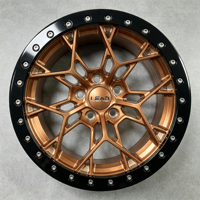 Velg Alloy Forged Desain Dua Warna Kustom LEAD, Lapisan Powder Coating Bronze Mesh Deep Dish Bolt 20-22 Inch 5x112/5x120 PCD