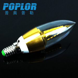 Bombilla LED Poplor tipo vela, 5W, E14, base de aluminio, fuente de luz de cristal de alto brillo - Product Image 3