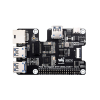 HAT PCIe a Gigabit Ethernet y USB 3.2 Gen1 para Raspberry Pi 5, 3x USB 3.2 Gen1, 1 Gigabit Ethernet, HAT PCIe para Raspberry Pi