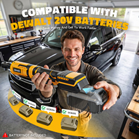 Kit de Llave de Trinquete Inalámbrica de 20V, Herramienta Eléctrica de Trinquete de 3/8 Pulgadas con Juego de Vasos y Luz LED para Reparación Automotriz