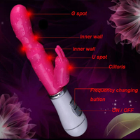 Vibrateur double stimulation point G en forme de lapin, étanche, avec batterie intégrée, pour masturbation féminine - Vente en gros à prix réduit