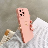 Coque de téléphone en TPU mat couleur bonbon motif cœur pour iPhone 16 15 14 13 12 11 Pro Max Xr Xs Max 7 8 Plus, antichoc, avec dos motif cœur