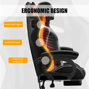 2025 nouveau produit tout <span class=keywords><strong>noir</strong></span> Racing Chaise Silla <span class=keywords><strong>Gamer</strong></span> <span class=keywords><strong>rouge</strong></span> Pu chaise d'ordinateur LED RGB chaise de jeu avec haut-parleurs <span class=keywords><strong>et</strong></span> Massage - Product Image 4