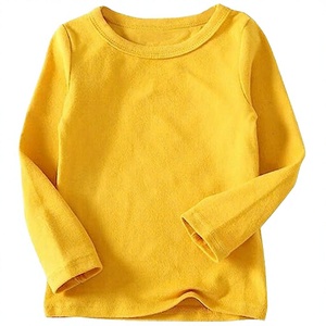Camiseta de Manga Larga para Mujer, Cuello Redondo, Color Amarillo, 100% Algodón, Tejido de Punto, Casual, Color Sólido, Transpirable, Corte Regular, para Todas las Temporadas - Product Image 2