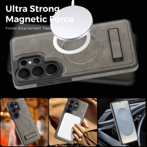 Étui <span class=keywords><strong>de</strong></span> luxe en cuir avec support magnétique pour Samsung Galaxy S26 Ultra S25 S24, <span class=keywords><strong>coque</strong></span> en TPU - Product Image 3