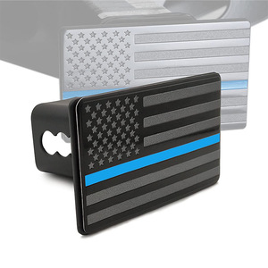 American <b>Flag</b> Metal Trailer Hitch Cover 3D Embossed Square Protective End Cap for Truck SUV - Product Image 2
