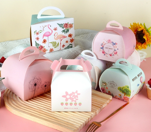 Bán buôn giấy dùng một lần <span class=keywords><strong>Mini</strong></span> Cupcake hộp với xử lý di động không thấm nước lấy đi món tráng miệng bao bì Matt cán kết thúc - Product Image 1