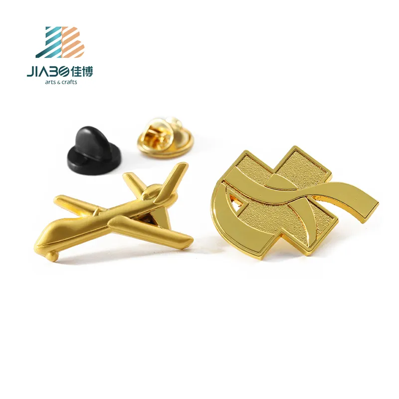 OEM Metal Personalizado 3D Metal Matte Banhado A Ouro Avião Modelo Lapela Pin Badge Tie Pin Aircraft Pin Emblema