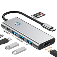 Hub USB multiport portable, hub USB haute vitesse et hub USB pour Macbook, hub USB 7 ports, hub USB C 7 en 1, type C pour ordinateur portable, moniteur