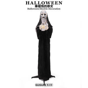Halloween nuevo producto estatuilla <span class=keywords><strong>de</strong></span> monja sosteniendo velas accesorios decorativos luminosos casa embrujada habitación secreta atmósfera aterradora - Product Image 6