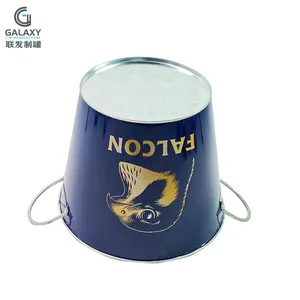 Galvanized Metal Bucket Customized Logo Galvanized Bucket 5L Galvanized Bucket For Beer Leakage Proof Metal Ice Bucket For Beverage