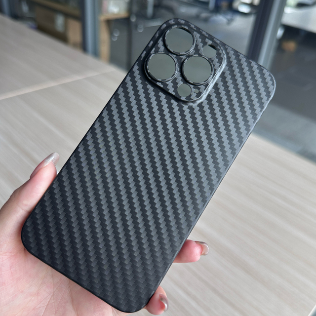Wholesale Factory Price Slim Lens Protection Carbon Fiber Texture Phone Case for iPhone for 15 Pro Max