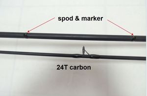 Canne à pêche à la carpe en carbone 24T avec <span class=keywords><strong>spod</strong></span> et marqueur 12ft 2 sections 5.0lbs Guides chinois Siège de <span class=keywords><strong>moulinet</strong></span> chinois - Product Image 6