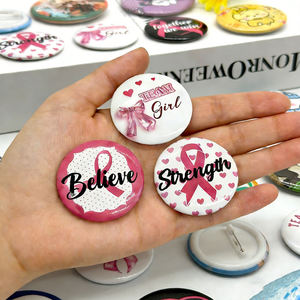 Cadeaux promotionnels d'usine, badges en métal pressé OEM, logo personnalisé imprimé, bouton rond vierge, badge en étain, badge en métal - Product Image 3