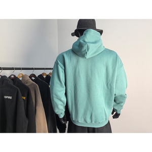 Sudadera con Capucha para Hombre con Logotipo Personalizado, Gruesa, de Gran Tamaño, con Bordado de Logotipo Pequeño, Informal, a la Moda - Product Image 3