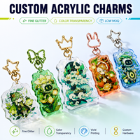 Porte-clés en acrylique transparent CNAWO avec revêtement époxy, faible MOQ, production personnalisée pour les acheteurs en gros