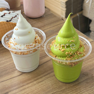 Juego de vasos de 9 oz para Matcha, helado de frutos secos triturados de Japón, con forma de barriguita, modelo de sundae de pastel con efecto vórtice diferente, para exhibición de postres artificiales - Product Image 3