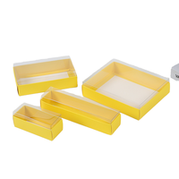 Boîte à gâteau rectangulaire transparente pour sushis et gâteaux, emballage alimentaire en papier avec doublure en carton