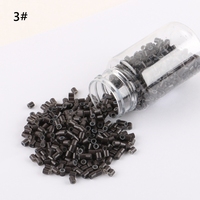 Prix de gros d'usine Extension de cheveux Micro perles doublées de silicone Micro liens ovales en cuivre Micro anneaux 1000 pcs/boîte