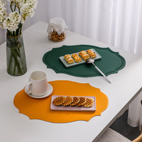 Nouvelle nappe de table ovale de luxe en cuir PU 45x30cm, résistante à la chaleur, imperméable, anti-taches, impression personnalisée, pour la maison et les mariages