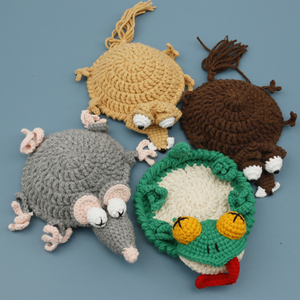Nuevos Posavasos Redondos de Lana Tejida a Crochet con Forma de Animales de Dibujos Animados, Aislantes del Calor y Antiestrés, para el Hogar - Product Image 1